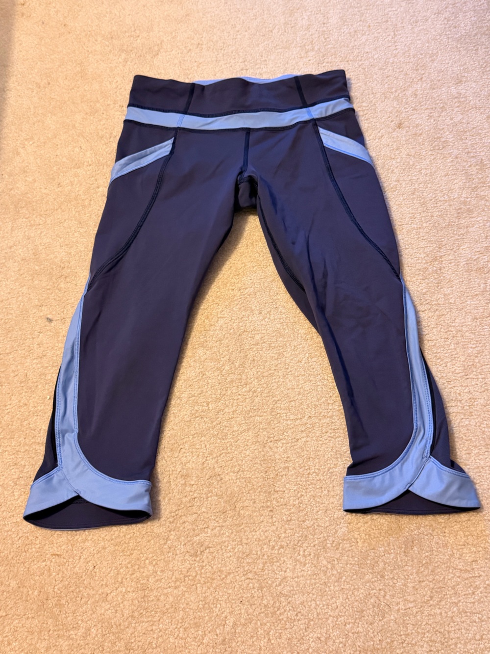 Lululemon Blue and Purple Capri Leggings